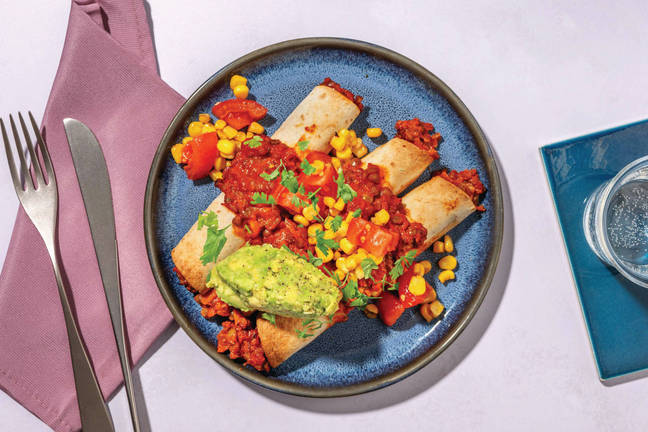 Plant-Based Black Bean Loaded Enchiladas
