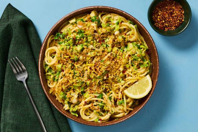 Lemony Spaghetti with Brussels Sprouts