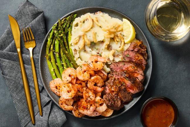 Surf ’N’ Turf with Lemon-Thyme Sauce