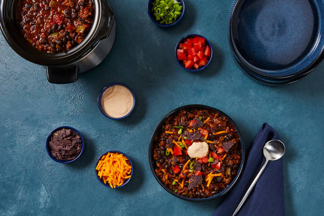 XL Slow Cooker Beef & Black Bean Chili Bar