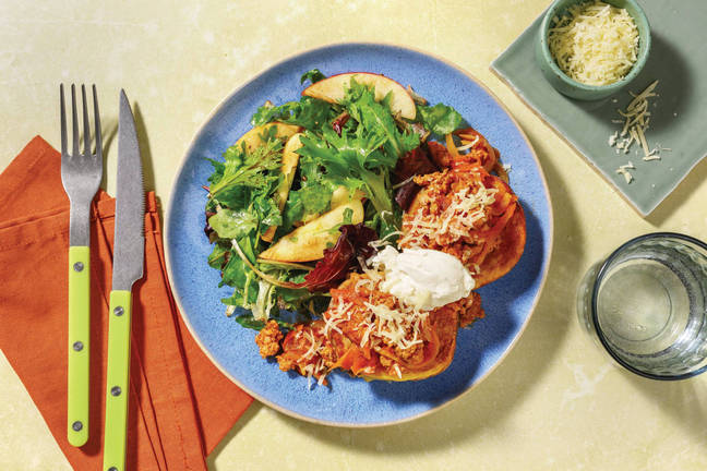 American-Style Pork & Bean Jacket Potatoes