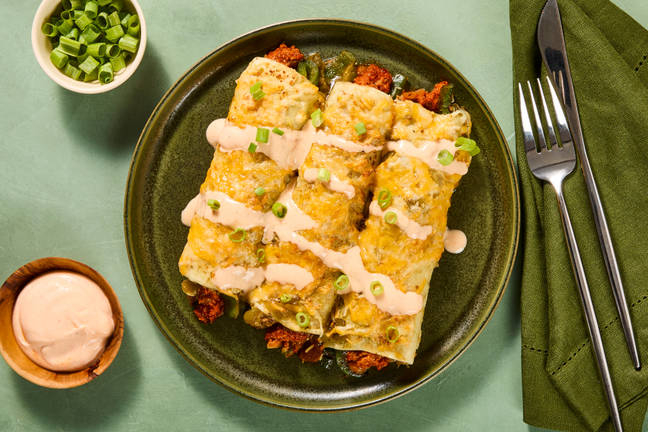 One-Pan Turkey Enchiladas Verdes