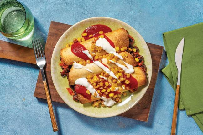 Mexican-Spiced Black Bean & Veg Taquitos