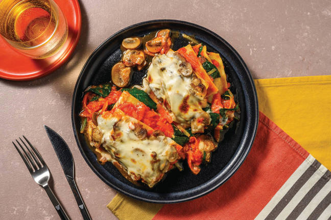 Hearty Mushroom & Leek Loaded Lasagne