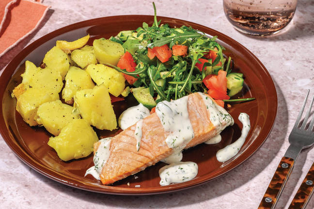 Seared Salmon & Lemon Crushed Potatoes 