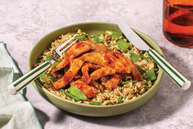 Glazed Pork Strips & Garlic Fried Rice