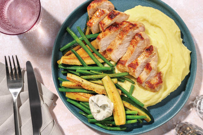 Savoury Pork Steak & Herby Mayo