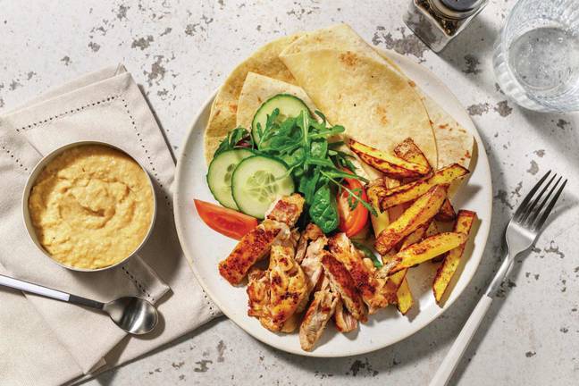Smokey Chicken Shawarma & Hummus Plate