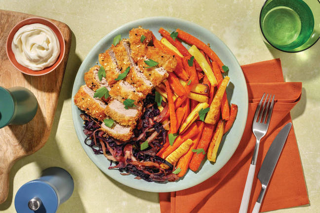 Sesame-Crumbed Pork & Veggie Fries
