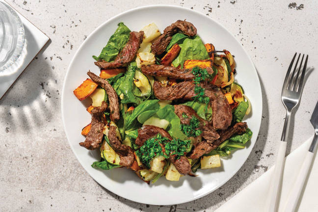 Herbed Beef & Roast Veggie Toss