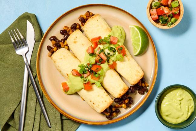 Vegan Spicy Black Bean & Corn Taquitos