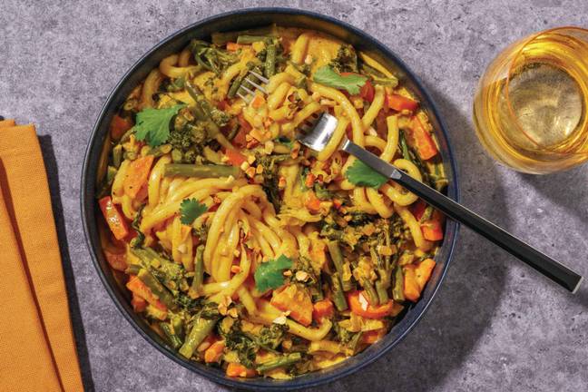 Golden Coconut Veggie Udon Noodles