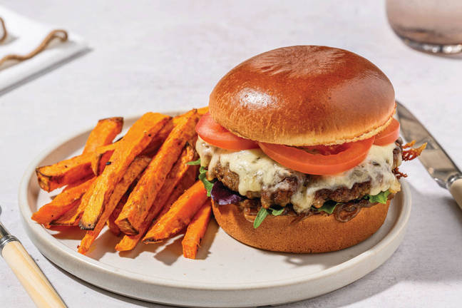 Homemade Beef Cheeseburger