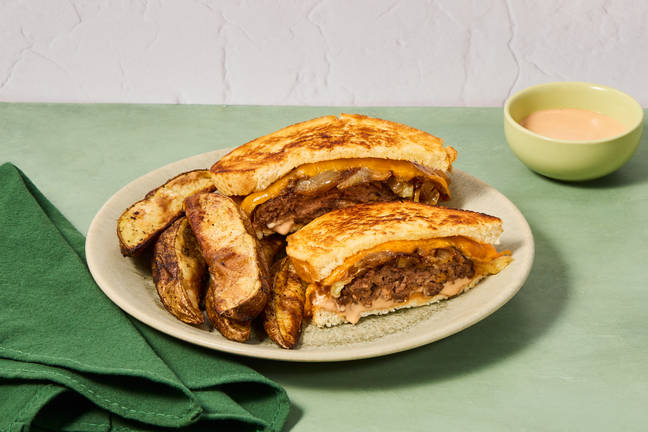 Beef & Cheddar Patty Melts