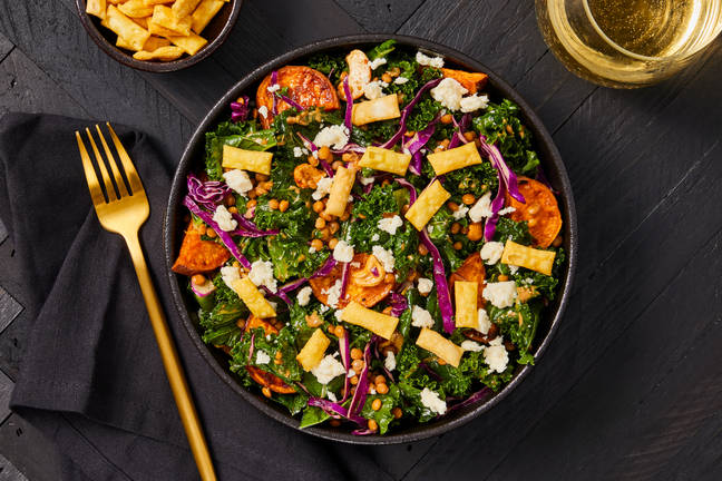 Warm Lentil, Kale & Feta Salad