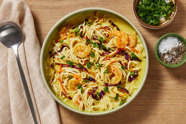 Spicy Coconut Curry Shrimp Noodle Soup