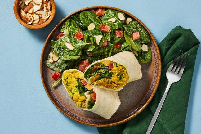 Vegan Curry-Spiced Chickpea Salad Wraps