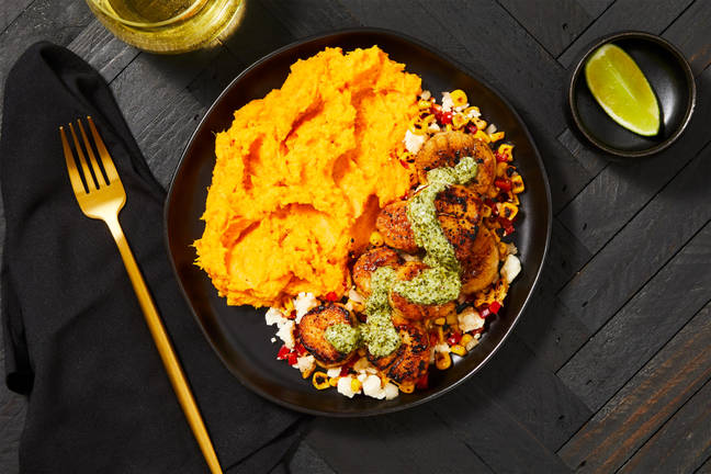 Seared Scallops with Creamy Chimichurri