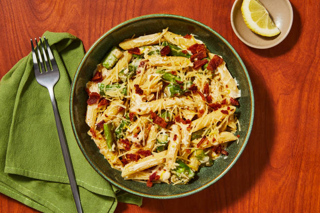 Creamy Asparagus & Bacon Pasta Bake