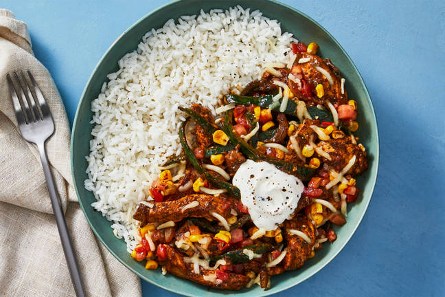 Southwest Chicken & Green Pepper Bowls