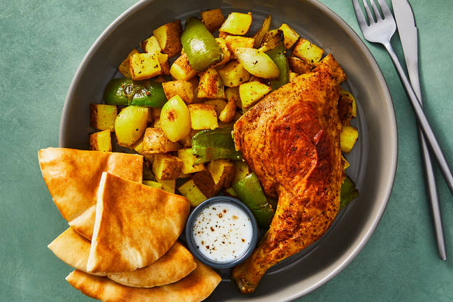 Curry-Roasted Half Chicken & Potatoes