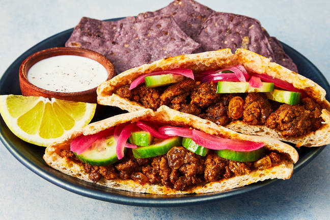 Shawarma-Spiced Beef & Golden Raisin Pitas
