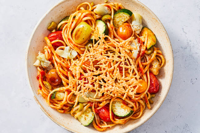 Sun-Dried Tomato & Olive Pasta Primavera