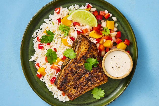 Cajun Barramundi & Mango Salsa Rice