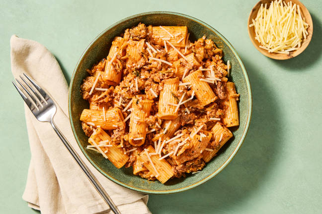 Rigatoni with Beef & Zucchini Ragù 