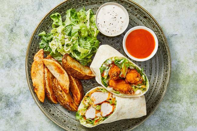 Spicy Buffalo Fried Chicken Wraps