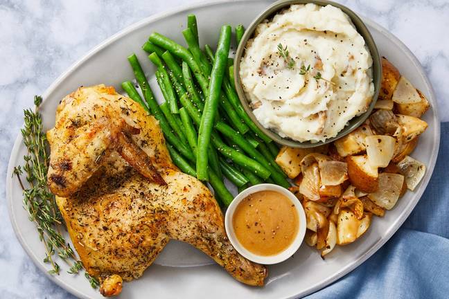 Roasted Half Chicken with Pear & Thyme