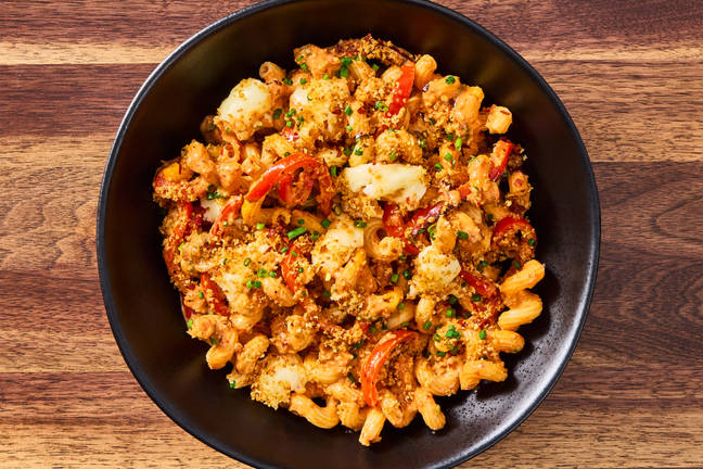 Roasted Pepper & Mozz Cavatappi Bake