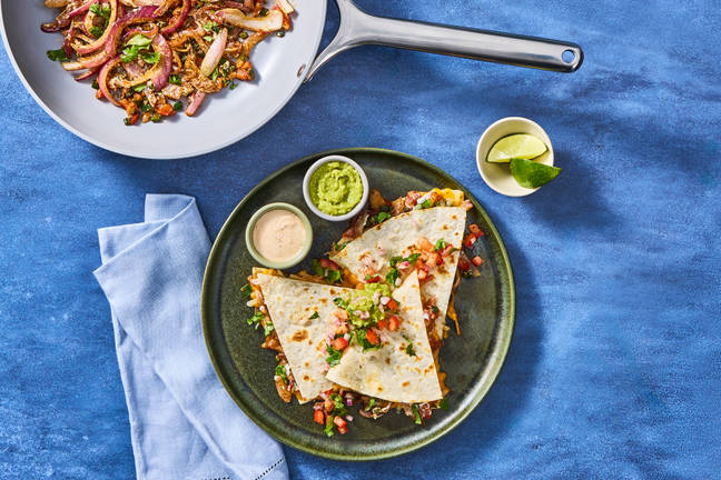 One-Pan Rajas Quesadillas
