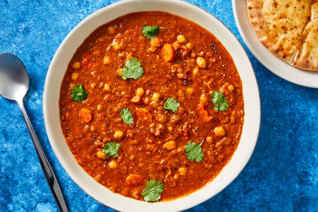 Harissa-Spiced Chickpea & Lentil Soup