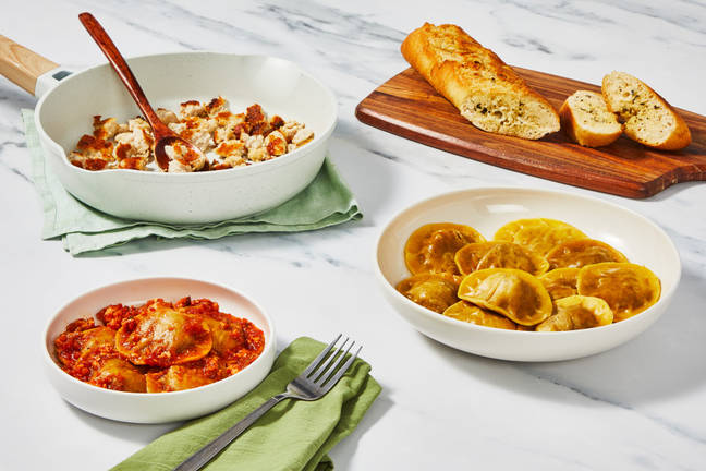 Super-Quick Mushroom Ravioli & Turkey Marinara Sauce