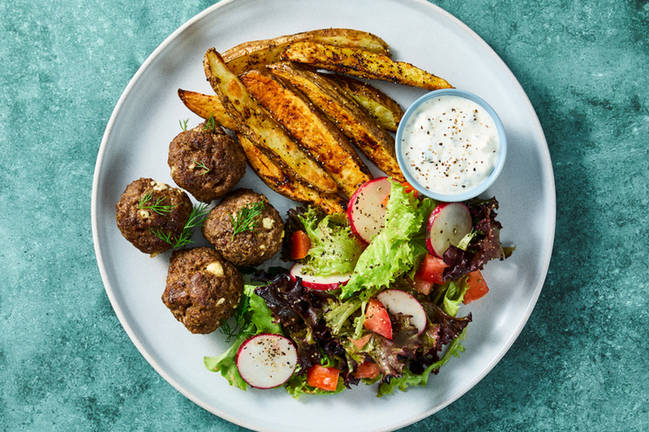 Greek-Inspired Feta and Beef Meatballs