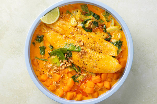 SuperQuick Golden Tilapia-Vegetable Curry