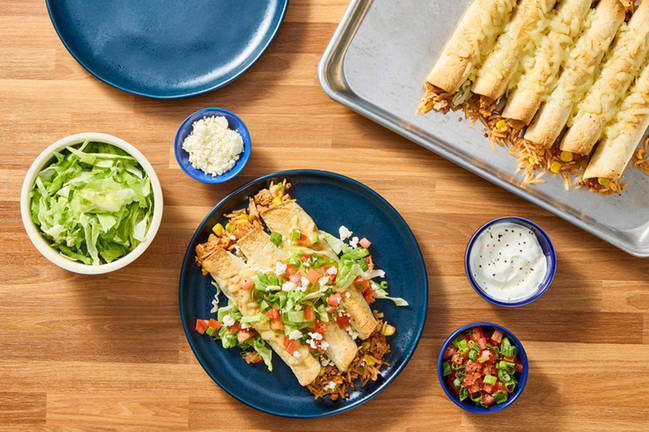 Taquitos de dinde et de riz au fromage