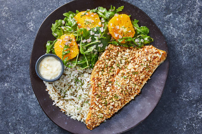 Almond-Crusted Sea Bass