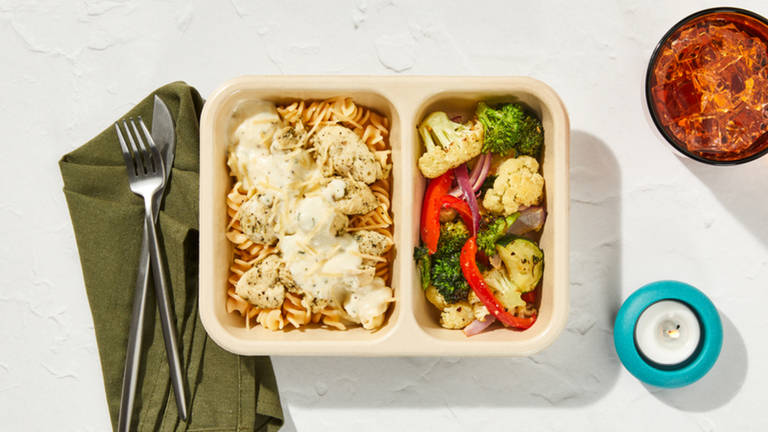 Fusillis au poulet Alfredo