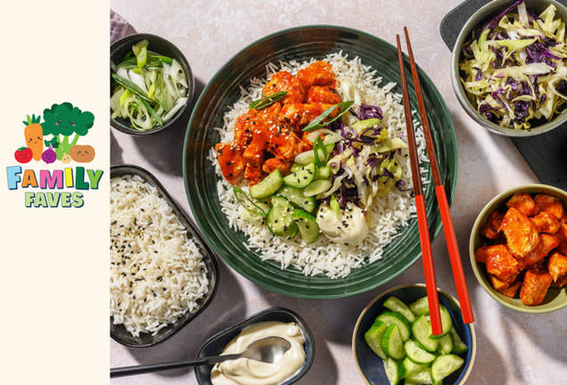 Sticky Korean Chicken & Garlic Rice Station