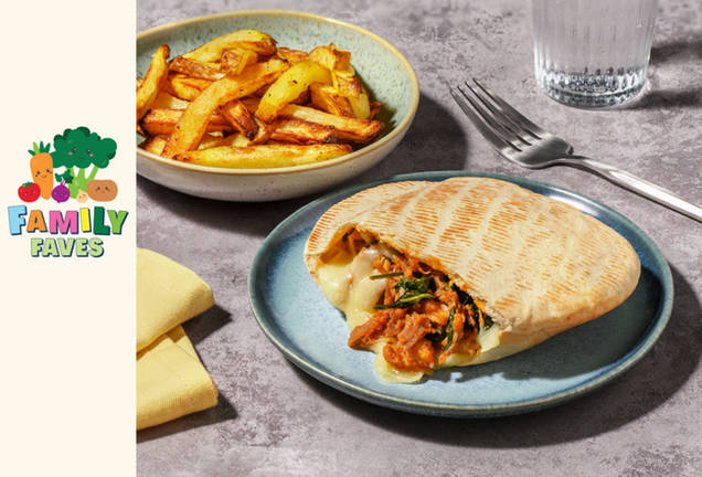 Cheesy BBQ Pulled Pork Pita Pockets
