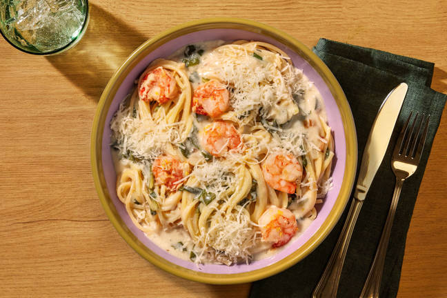 Spaghetti super rapides crémeuses « al limone » et aux crevettes