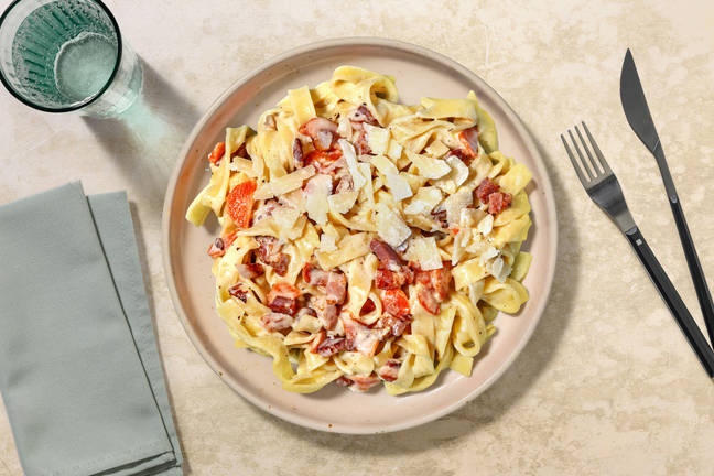 Crispy Bacon & Herby Fettuccine