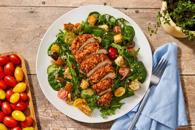 Panzanella Salad with Roasted Chicken and Heirloom Tomatoes 