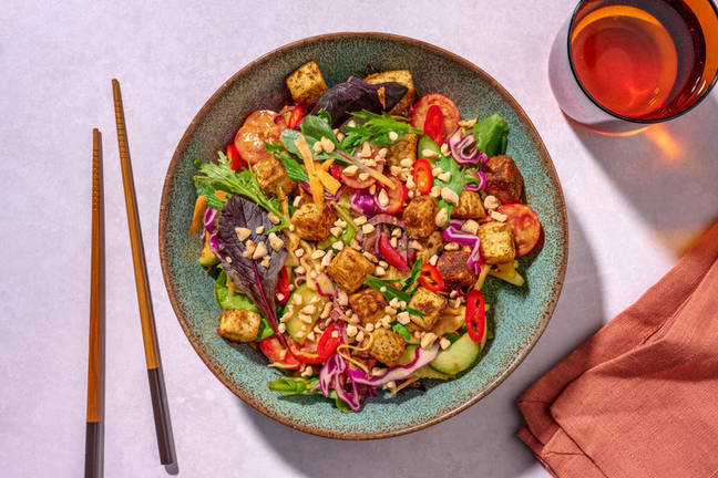Satay-Spiced Tofu & Cherry Tomato Salad