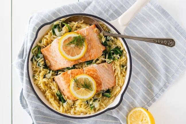 Fraîche Table's One Pan Lemon Orzo and Salmon