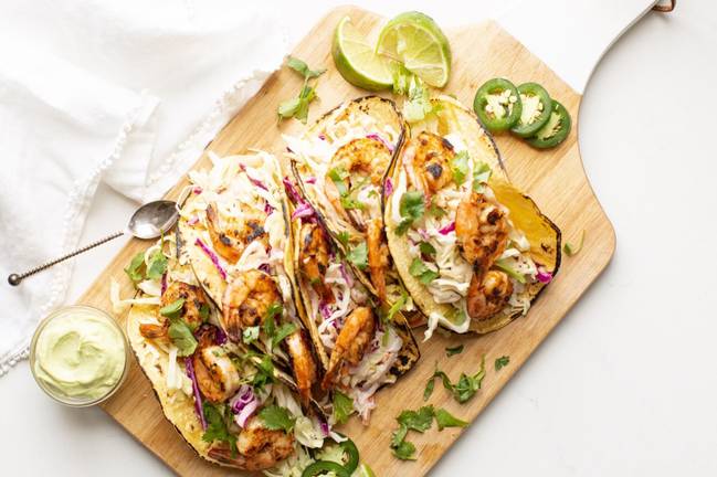 Fraîche Table's Shrimp Tacos With Avocado Crema