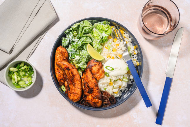 Spicy Chipotle Chicken Bowl mit Konfetti-Reis