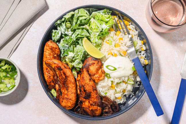 Spicy Chipotle Chicken Bowl mit Konfetti-Reis